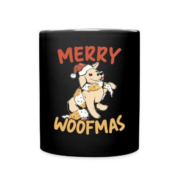 Merry Woofmas Christmas Day Dog Lover Puppy Owner - Mug uni - noir - Devant