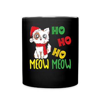 Cat Whisperer Christmas Day Cat Lover Kitty Meow - Full Colour Mug - black - Front