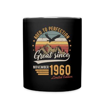 November 1960 Limited Edition Geburtstag Geschenk - Tasse einfarbig - Schwarz - Vorne