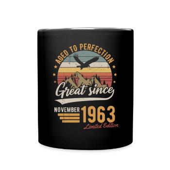 November 1963 Limited Edition Geburtstag Geschenk - Tasse einfarbig - Schwarz - Vorne