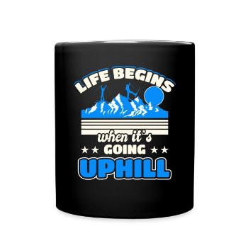 Ski touring Nordic skiing - Full Colour Mug - black - Front