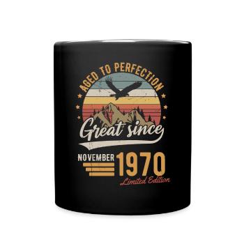 November 1970 Limited Edition Geburtstag Geschenk - Tasse einfarbig - Schwarz - Vorne