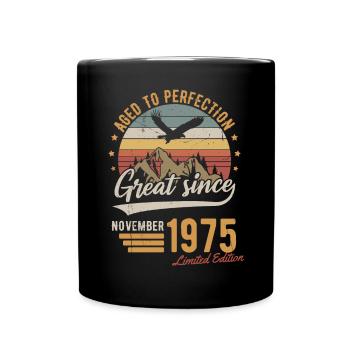 November 1975 Limited Edition Geburtstag Geschenk - Tasse einfarbig - Schwarz - Vorne