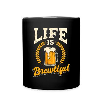 Drinking beer - Full Colour Mug - black - Front