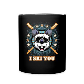 Ski Alpin Skifahren Skifahrer Skisport Skier Schi - Tasse einfarbig - Schwarz - Vorne
