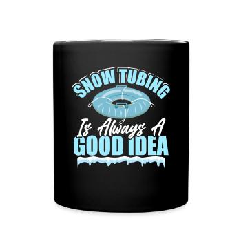 Glissades d’hiver - Mug uni - noir - Devant