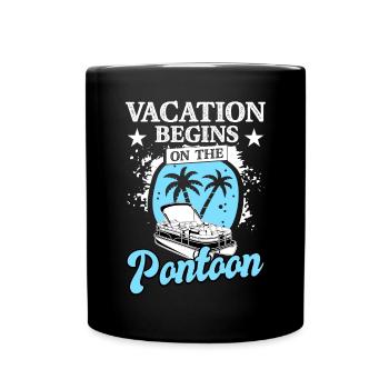 Barge Boating Pontoon Jetty Summer Holiday - Full Colour Mug - black - Front