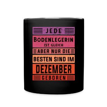 Parkett-Teppich Geburtstag Dezember geboren - Tasse einfarbig - Schwarz - Vorne