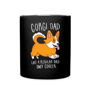 Best Corgi Dad Ever Retro Vintage - Full Colour Mug - black - Front