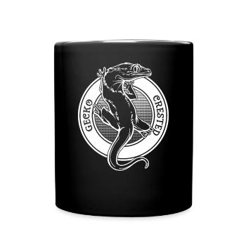 Gecko à crête Style de tatouage Reptile Keeper Crestie - Mug uni - noir - Devant