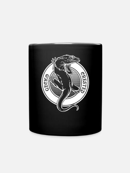 Gecko à crête Style de tatouage Reptile Keeper Crestie - Mug uni - noir