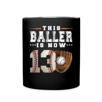 Ce Baller a maintenant 13 ans de baseball 13e anniversaire - Mug uni - noir - Devant