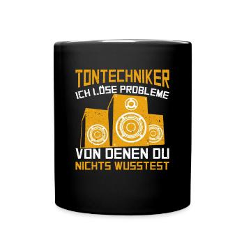 Tontechniker löse Problem - Tasse einfarbig - Schwarz - Vorne