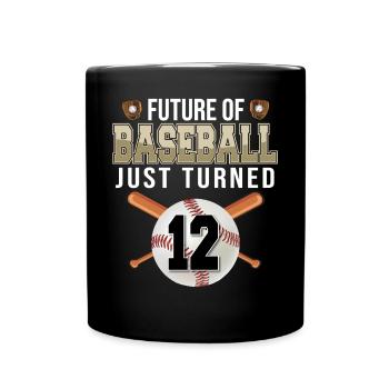 Future of Baseball Just Turned 12 | 12th birthday - Full Colour Mug - black - Front