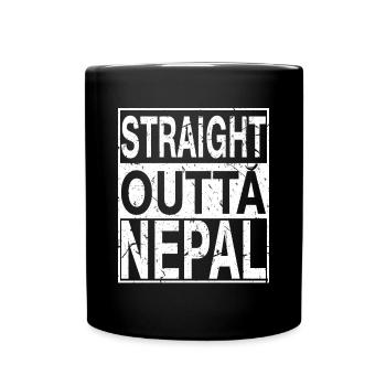 Nepal Straight outta Nepal - Tasse einfarbig - Schwarz - Vorne