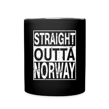 Norwegen Straight outta Norwegen - Tasse einfarbig - Schwarz - Vorne