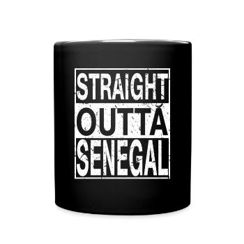 Senegal Straight outta Senegal - Tasse einfarbig - Schwarz - Vorne