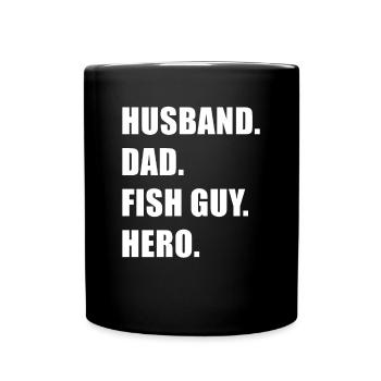 Drôle de poisson-pisciculteur tropical Fête des pères - Mug uni - noir - Devant