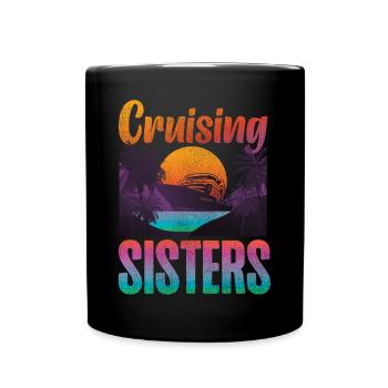 Cruise Ship Vacation Sister Girl - Full Colour Mug - black - Front