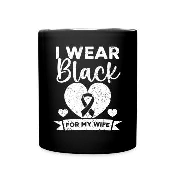 I Wear Black For My WIfe Skin Cancer Awareness - Full Colour Mug - black - Front