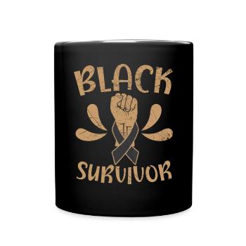 Black Survivor Skin Cancer Awareness - Full Colour Mug - black - Front