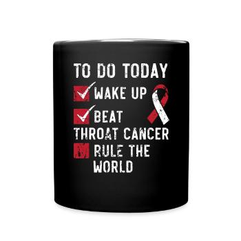 Cancer de la gorge Sensibilisation au cancer de la tête et du cou - Mug uni - noir - Devant