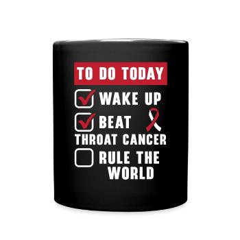 Cancer de la gorge Sensibilisation au cancer de la tête et du cou - Mug uni - noir - Devant