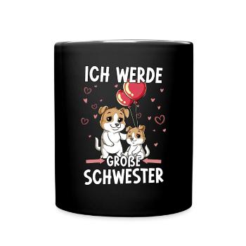 Ich Werde Große Schwester - Tasse einfarbig - Schwarz - Vorne