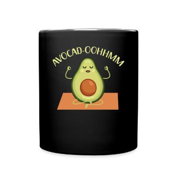 Avocado Yoga Fitness Spiritual Exercise Vegan - Full Colour Mug - black - Front