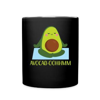 Avocado Yoga Fitness Spiritual Exercise Vegan - Full Colour Mug - black - Front