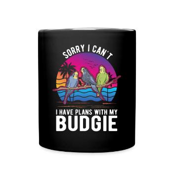 Budgerigar cockatiel Welli Parakeet - Full Colour Mug - black - Front