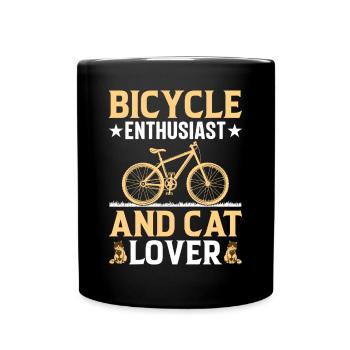Passionné de vélo et amoureux des chats - VTT - Mug uni - noir - Devant