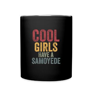 Les filles cool ont un samoyede - Mug uni - noir - Devant
