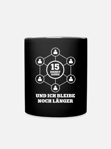 Jubiläum 15 Jahre Dienstjubiläum Kollege Chef 15. - Tasse einfarbig - Schwarz