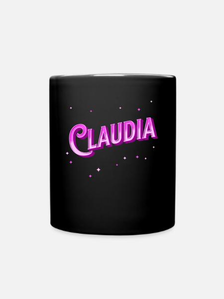Claudia Namen personalisiert - Tasse einfarbig - Schwarz