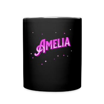 Amelia name personalized - Full Colour Mug - black - Front