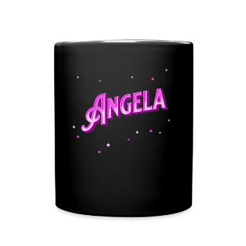 Angela Namen personalisiert - Tasse einfarbig - Schwarz - Vorne