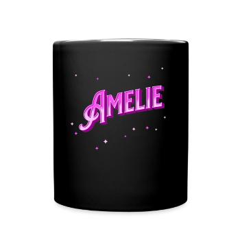 Amelie Namen personalisiert - Tasse einfarbig - Schwarz - Vorne