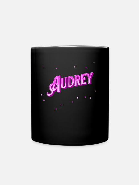 Audrey Namen personalisiert - Tasse einfarbig - Schwarz