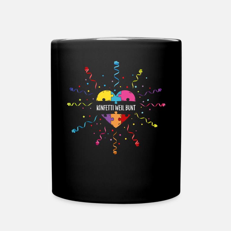 Konfetti Karneval Fasnacht Fasching Fastelovend - Tasse einfarbig - Schwarz