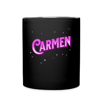 Carmen Namen personalisiert - Tasse einfarbig - Schwarz - Vorne