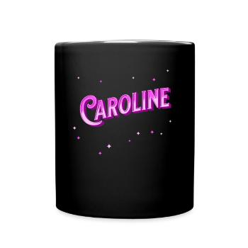 Caroline Namen personalisiert - Tasse einfarbig - Schwarz - Vorne