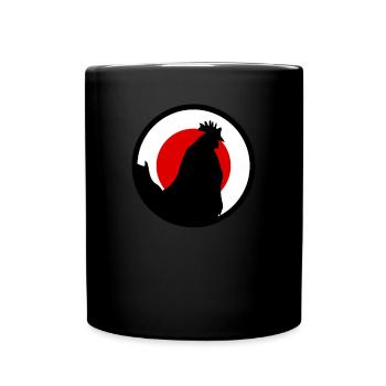 Farm Hahn Herz - Full Colour Mug - black - Front