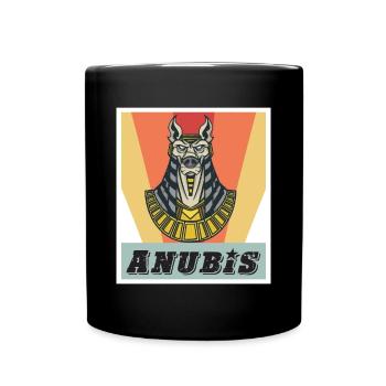 Anubis Ägyptologie Gott des toten ägyptischen Phar - Tasse einfarbig - Schwarz - Vorne