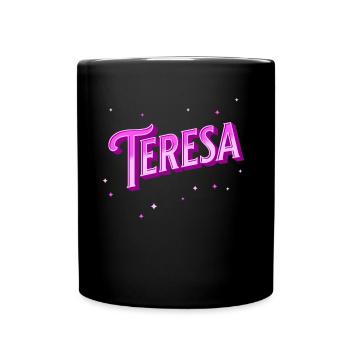Teresa Namen personalisiert - Tasse einfarbig - Schwarz - Vorne