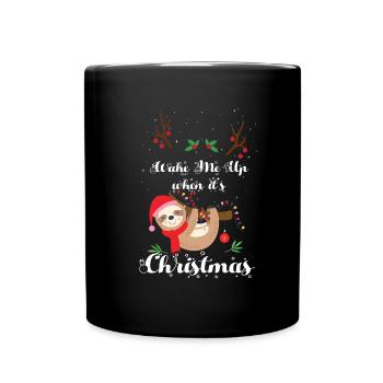 Arbre de Noël Drôle Paresseux Santa Frohe Weihn - Mug uni - noir - Devant