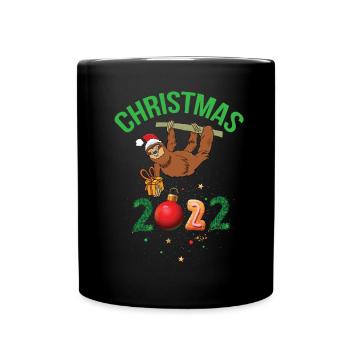 Noël 2022 Drôle de paresseux Père Noël - Mug uni - noir - Devant