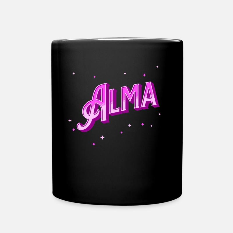 Alma Namen personalisiert - Tasse einfarbig - Schwarz