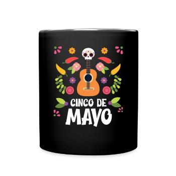 Cinco de Mayo Violon Crâne Mexique Fête Nationale Mex - Mug uni - noir - Devant