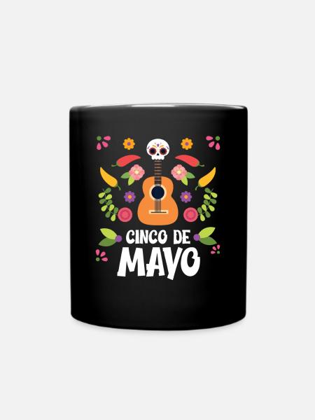 Cinco de Mayo Violon Crâne Mexique Fête Nationale Mex - Mug uni - noir